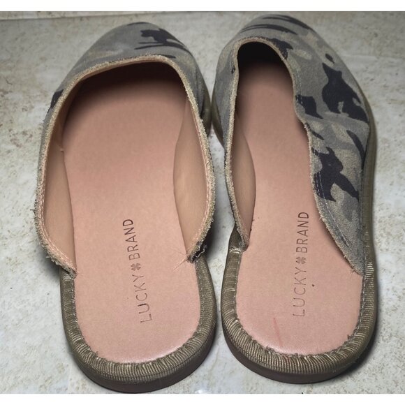 Lucky Brand Womens Arvy Camo Suede Slip-On Mules 8M Casual Comfort - Picture 3 of 9